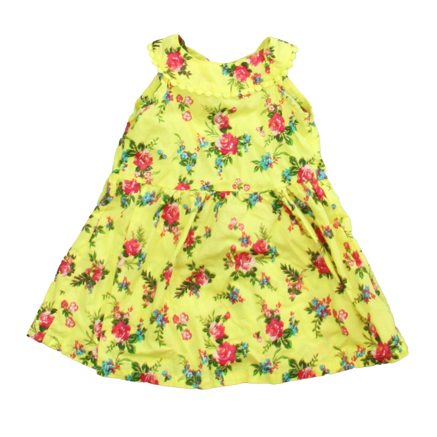Girls Girls Yellow Floral Dress Size: 18 Months Yellow Floral
