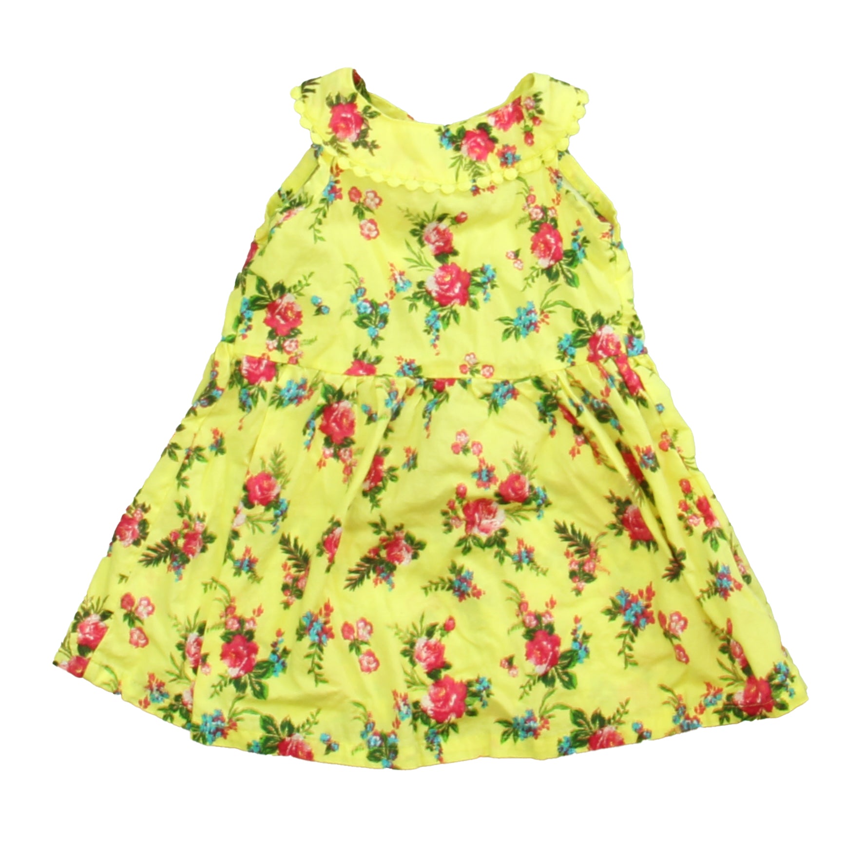 Girls Girls Yellow Floral Dress Size: 18 Months Yellow Floral