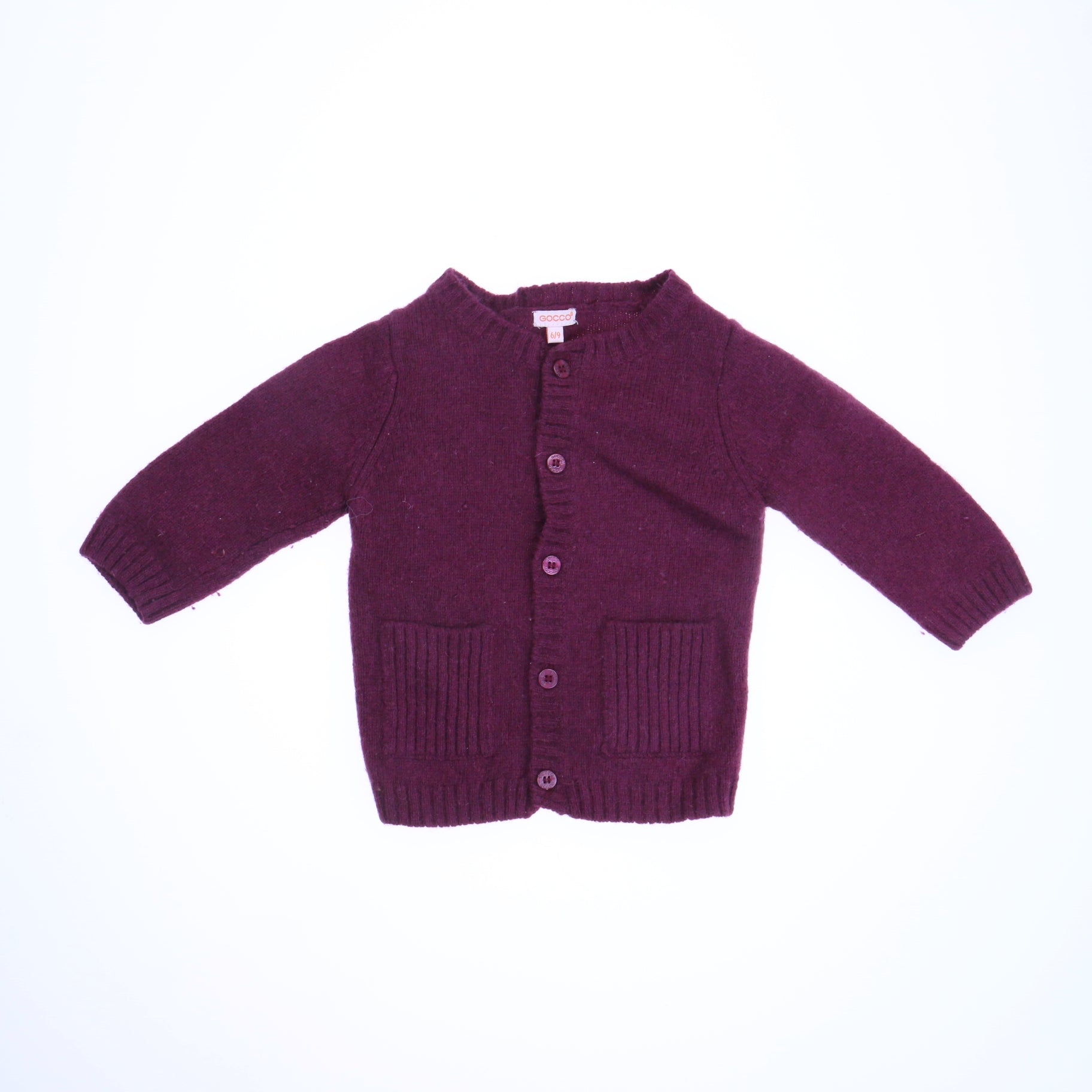 Gocco Girls Maroon Cardigan Size: 6-9 Months Maroon