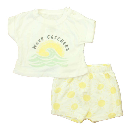 Grayson Mini Girls White | Yellow Apparel Sets Size: 0-3 Months White | Yellow