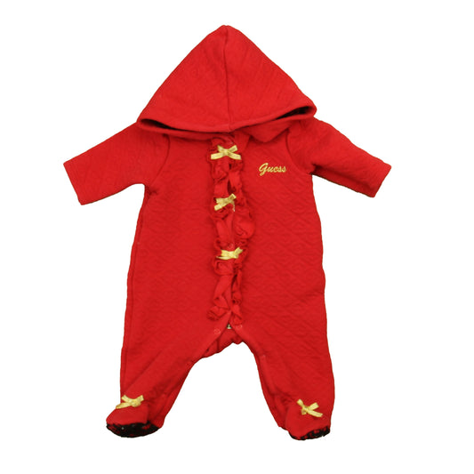 Guess Girls Red | Gold Long Sleeve Outfit Size: 0-3 Months Red | Gold