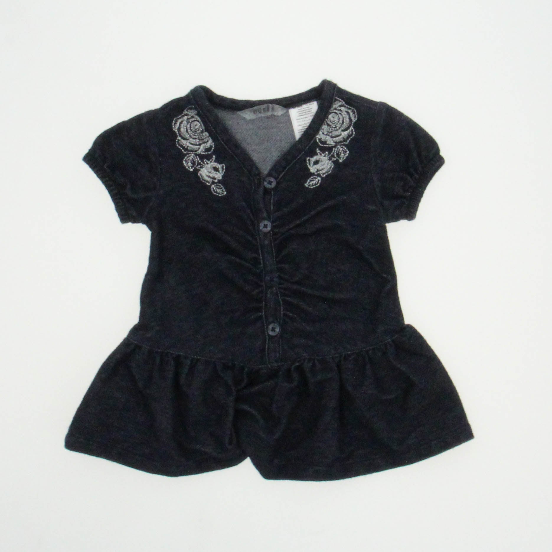 Guess Girls Blue Short Sleeve Shirt Size: 12 Months Blue