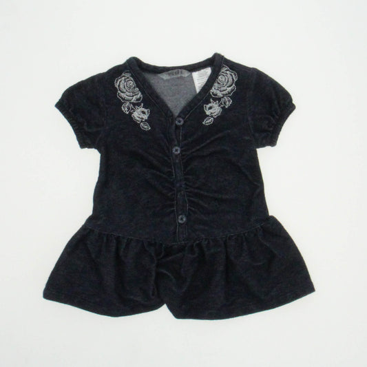 Guess Girls Blue Short Sleeve Shirt Size: 12 Months Blue