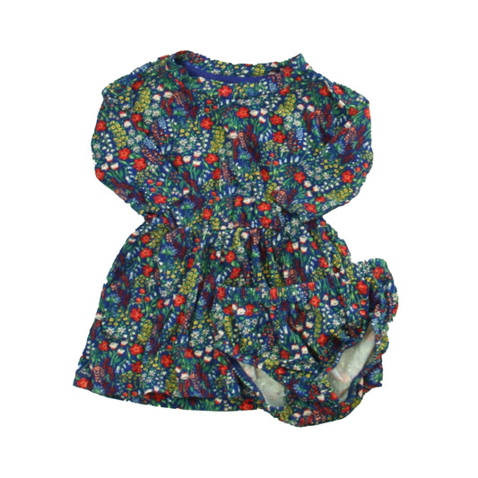 Gymboree Girls Blue | Red Floral Dress Size: 0-3 Months Blue | Red Floral
