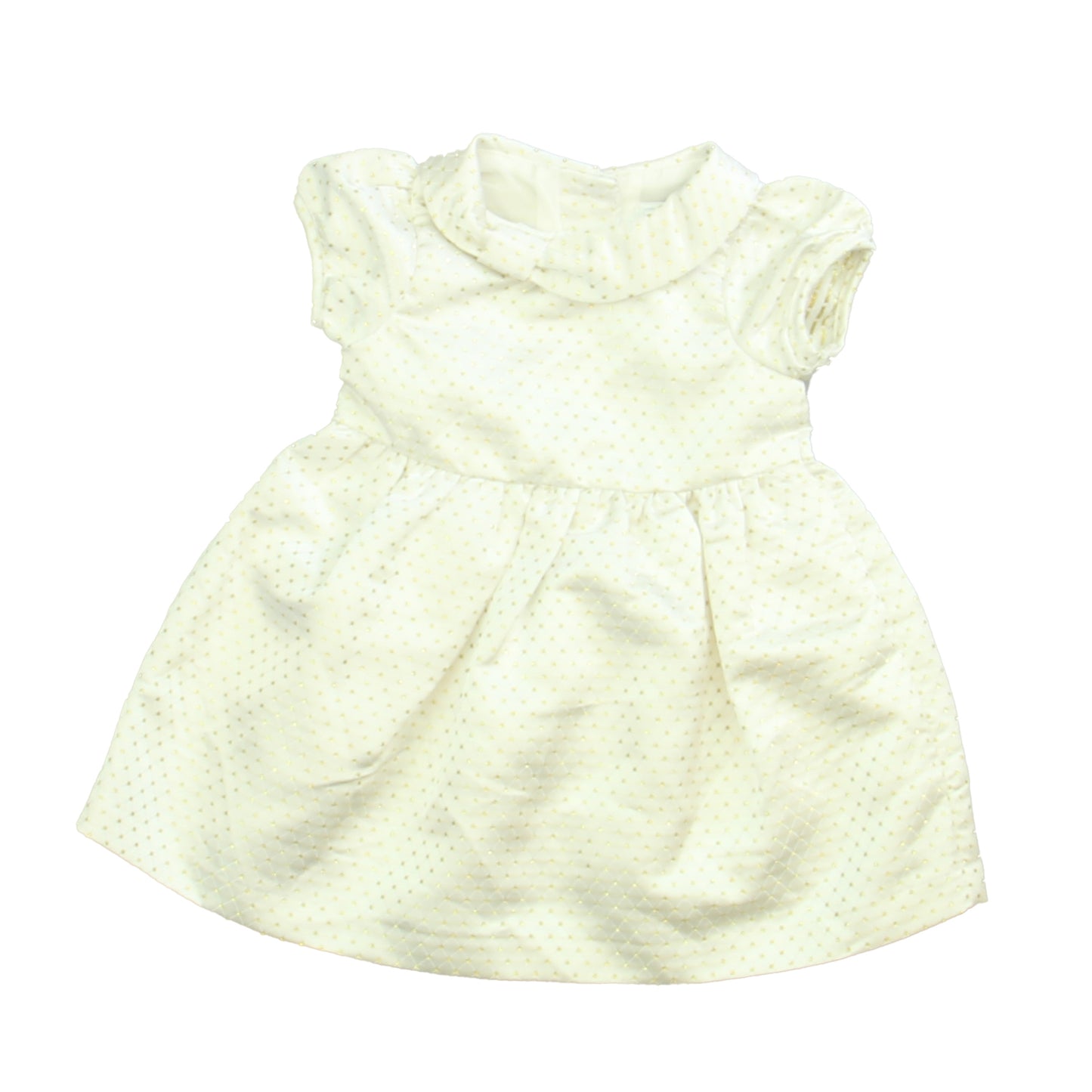 Gymboree Girls White | Gold Dress Size: 0-3 Months White | Gold