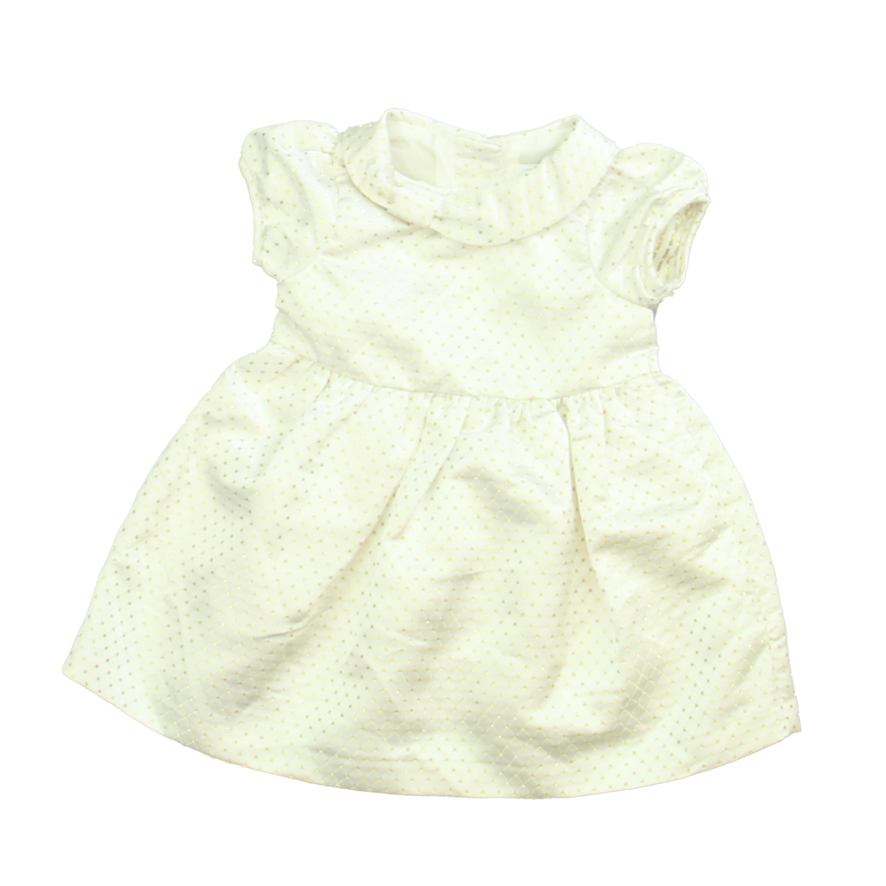 Gymboree Girls White | Gold Dress Size: 0-3 Months White | Gold