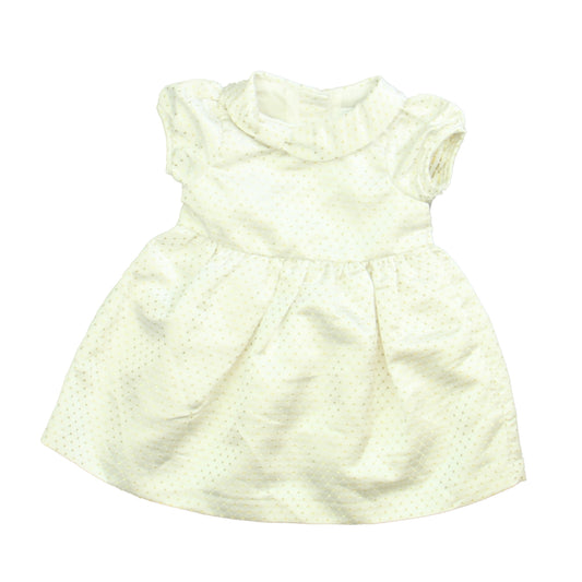Gymboree Girls White | Gold Dress Size: 0-3 Months White | Gold