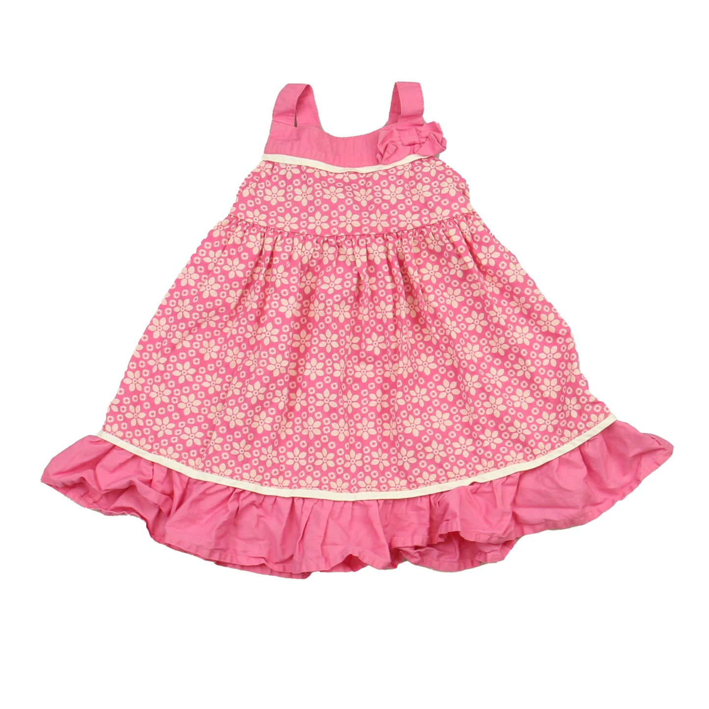 Gymboree Girls Pink | White Sun Dress Size: 12-18 Months Pink | White