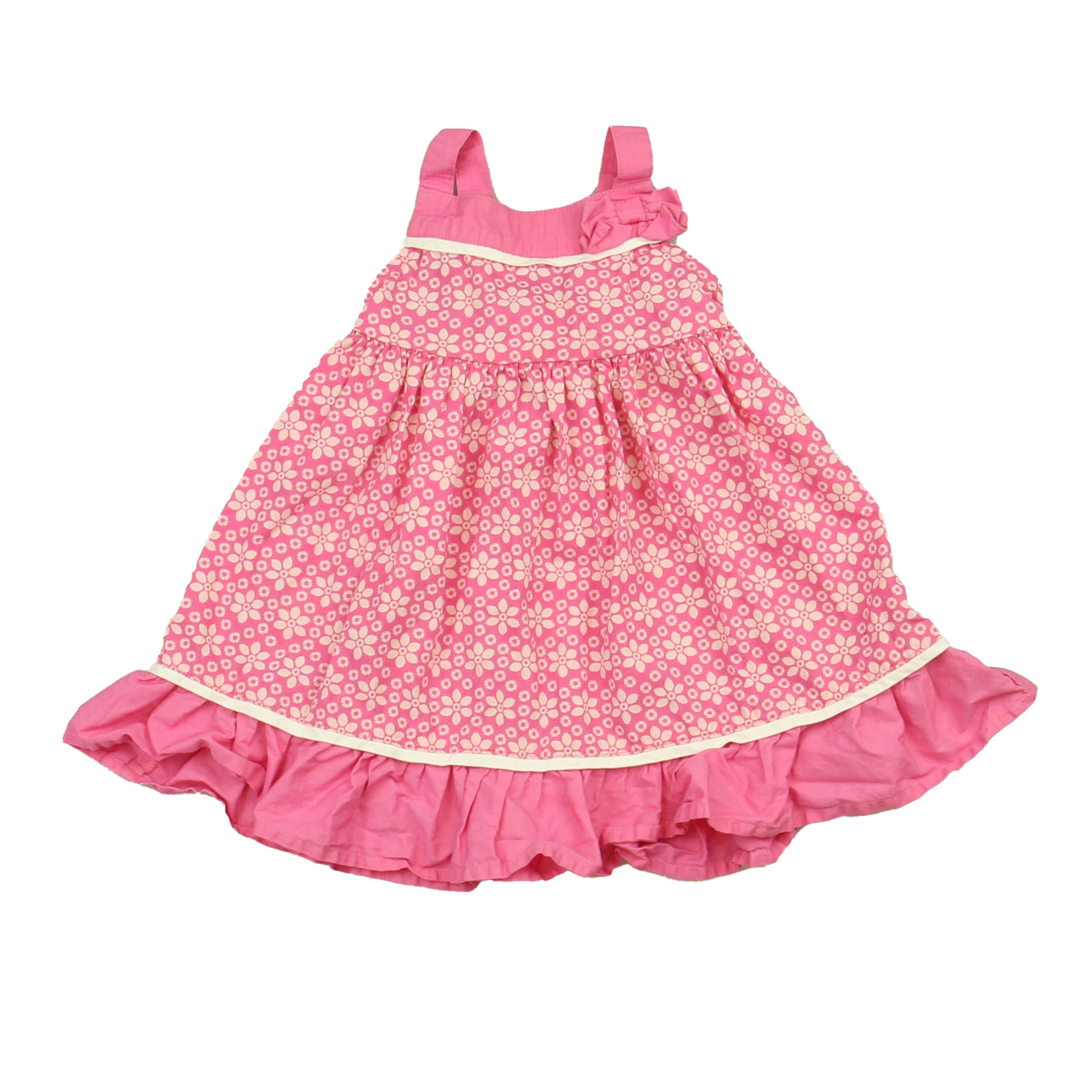Gymboree Girls Pink | White Sun Dress Size: 12-18 Months Pink | White