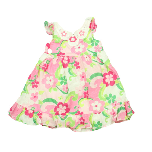 Gymboree Girls Pink | Green | White Dress Size: 12-18 Months
