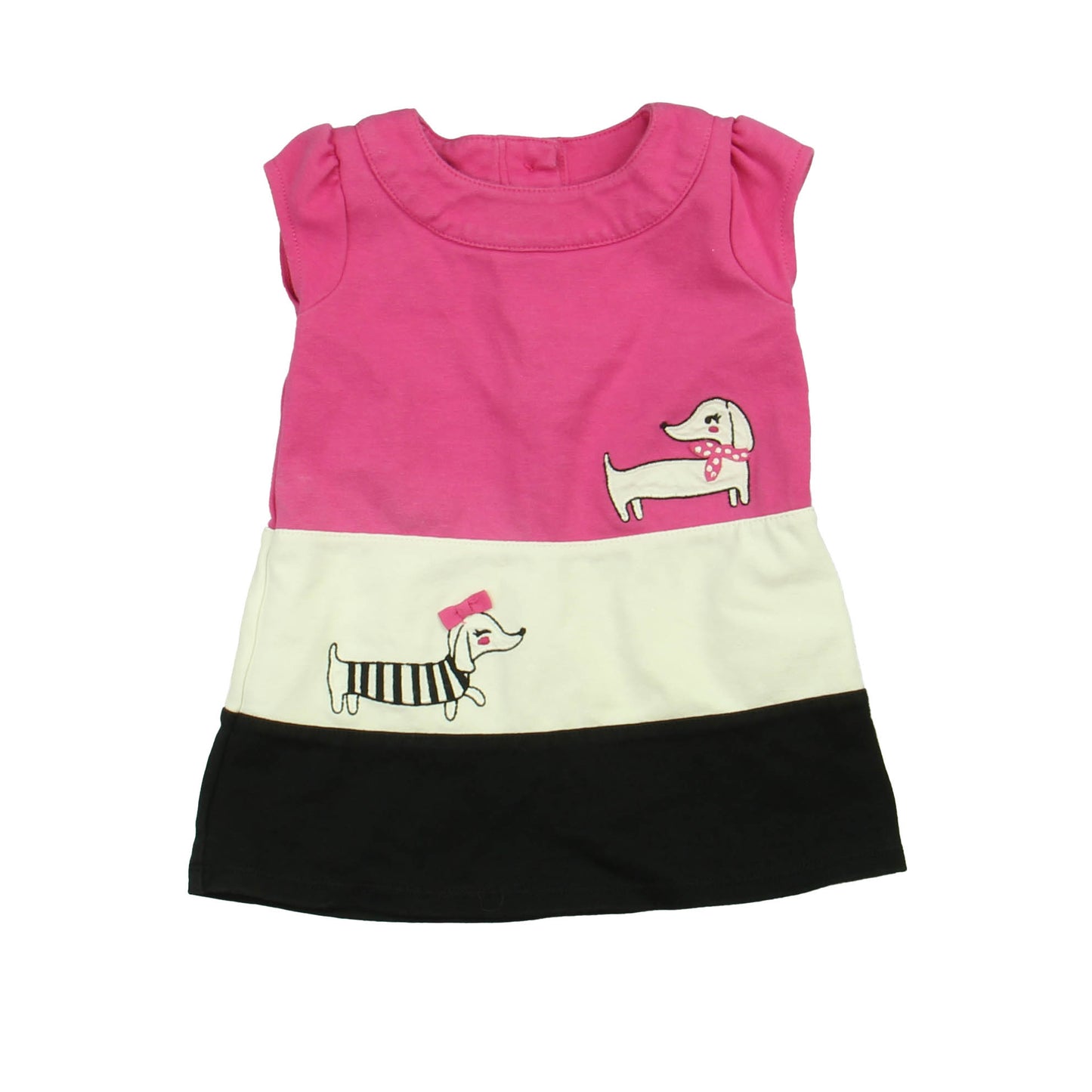 Gymboree Girls Pink | Ivory | Black Dress Size: 12-18 Months Pink | Ivory | Black