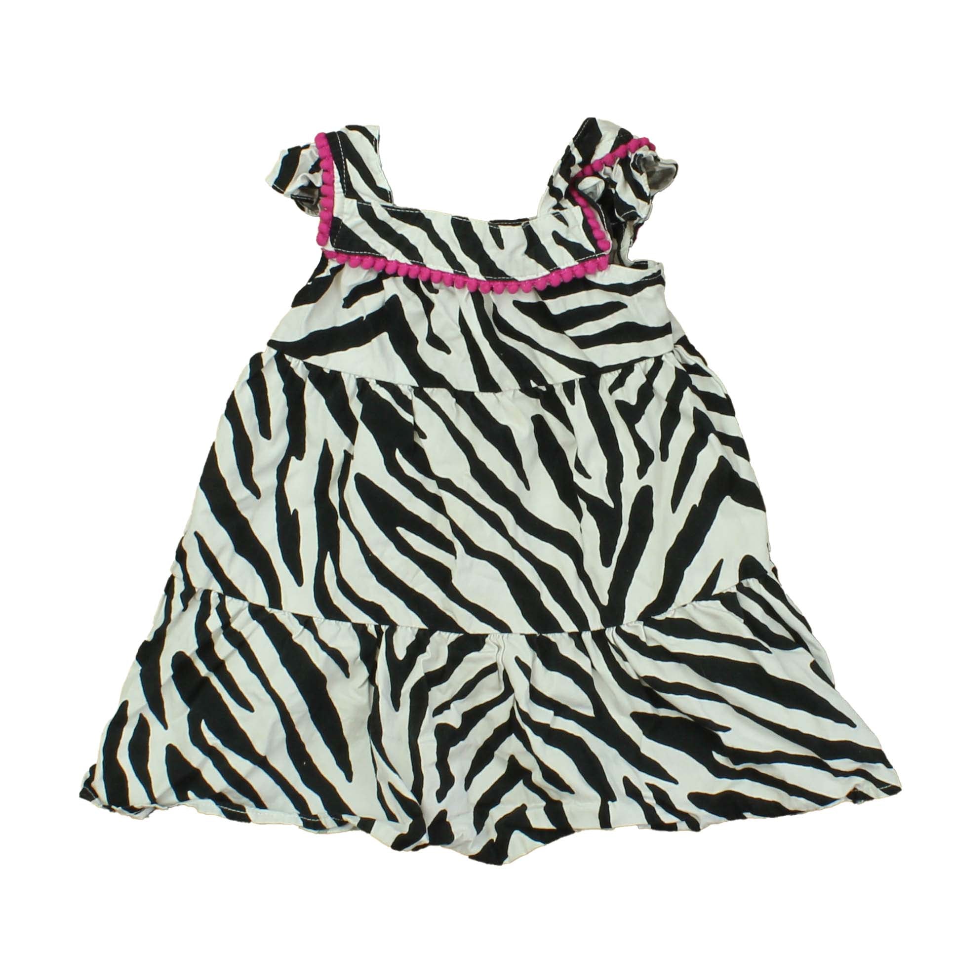 Gymboree Girls White | Black | Pink Dress Size: 12-18 Months White | Black | Pink