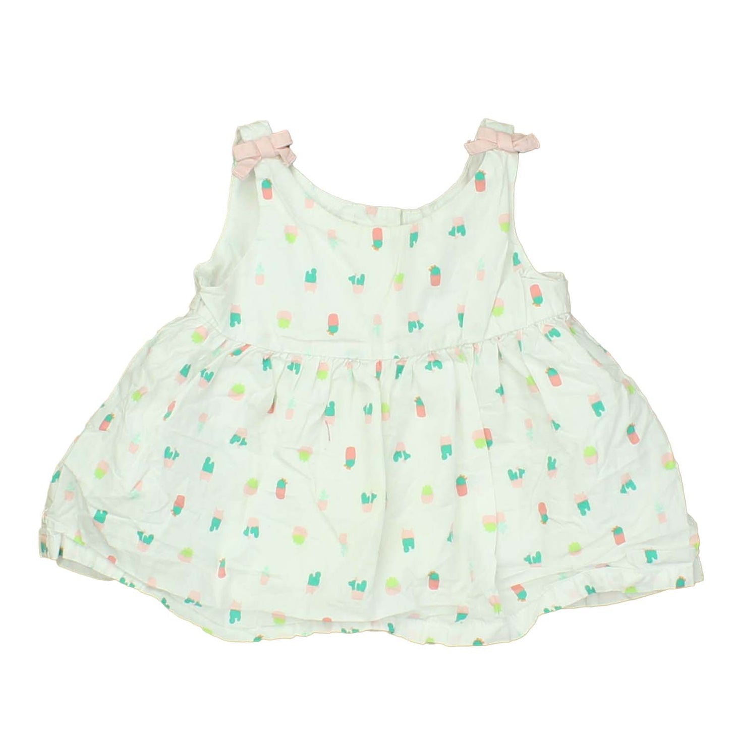 Gymboree Girls White | Green | Pink Dress Size: 12-18 Months White | Green | Pink