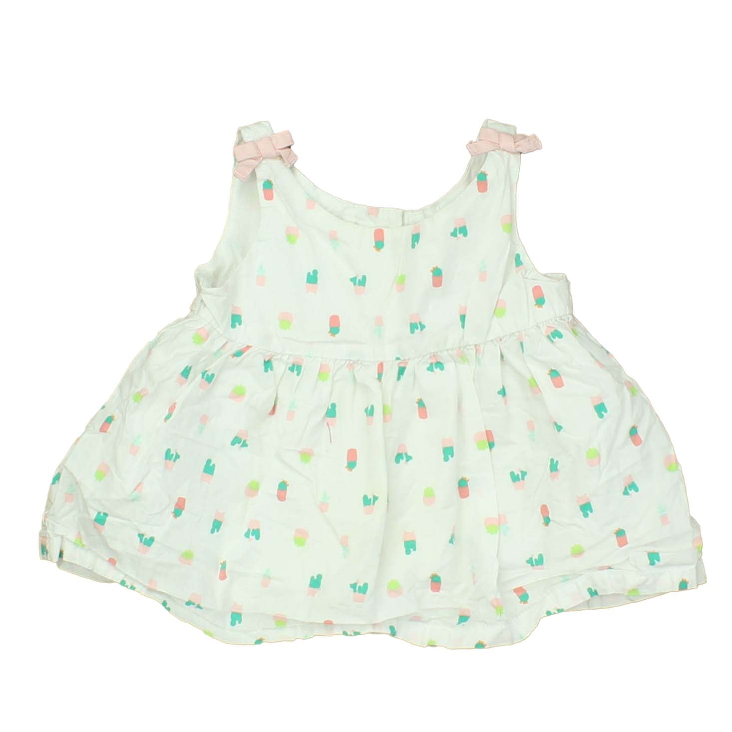 Gymboree Girls White | Green | Pink Dress Size: 12-18 Months White | Green | Pink