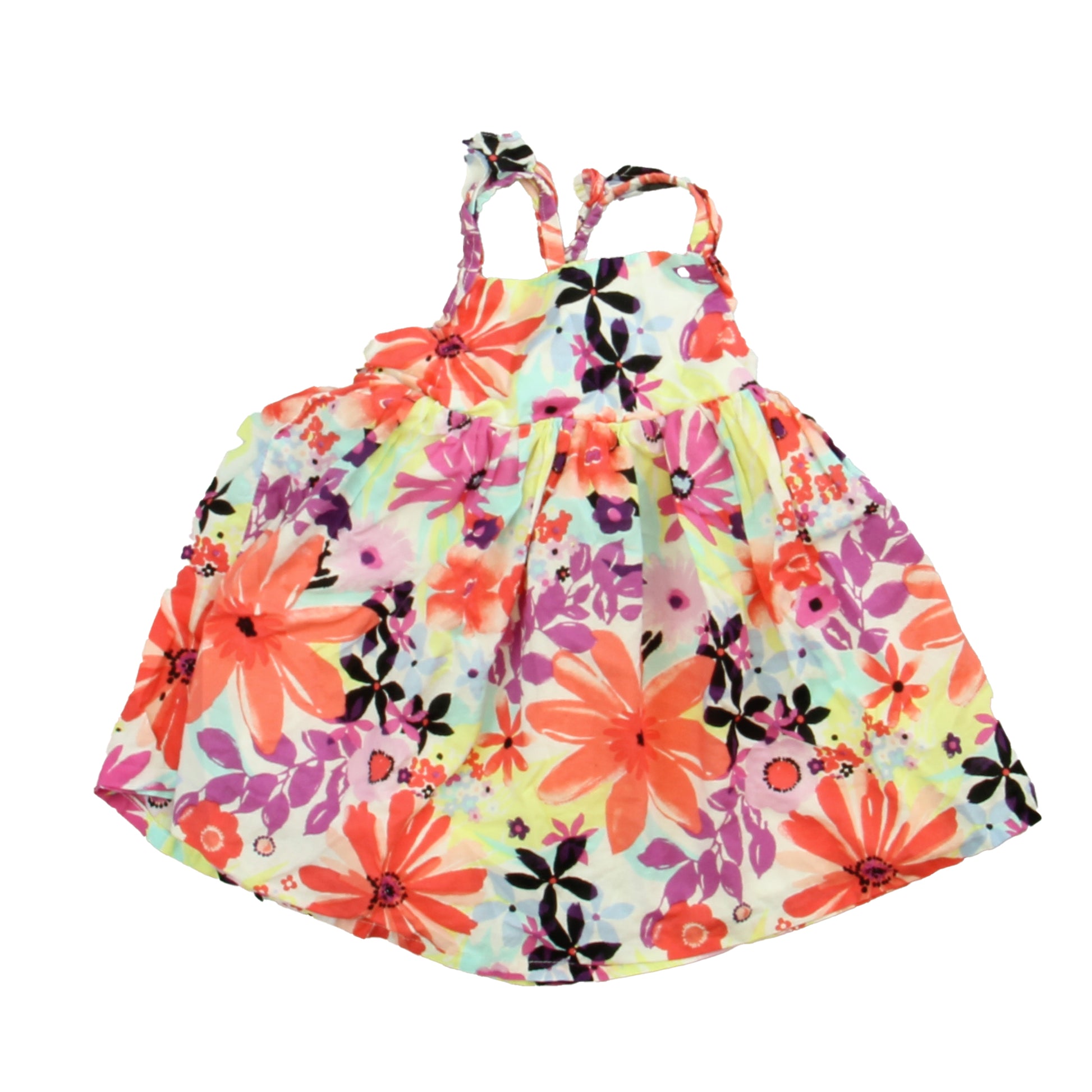 Gymboree Girls White | Pink | Purple Floral Dress Size: 12-18 Months White | Pink | Purple Floral