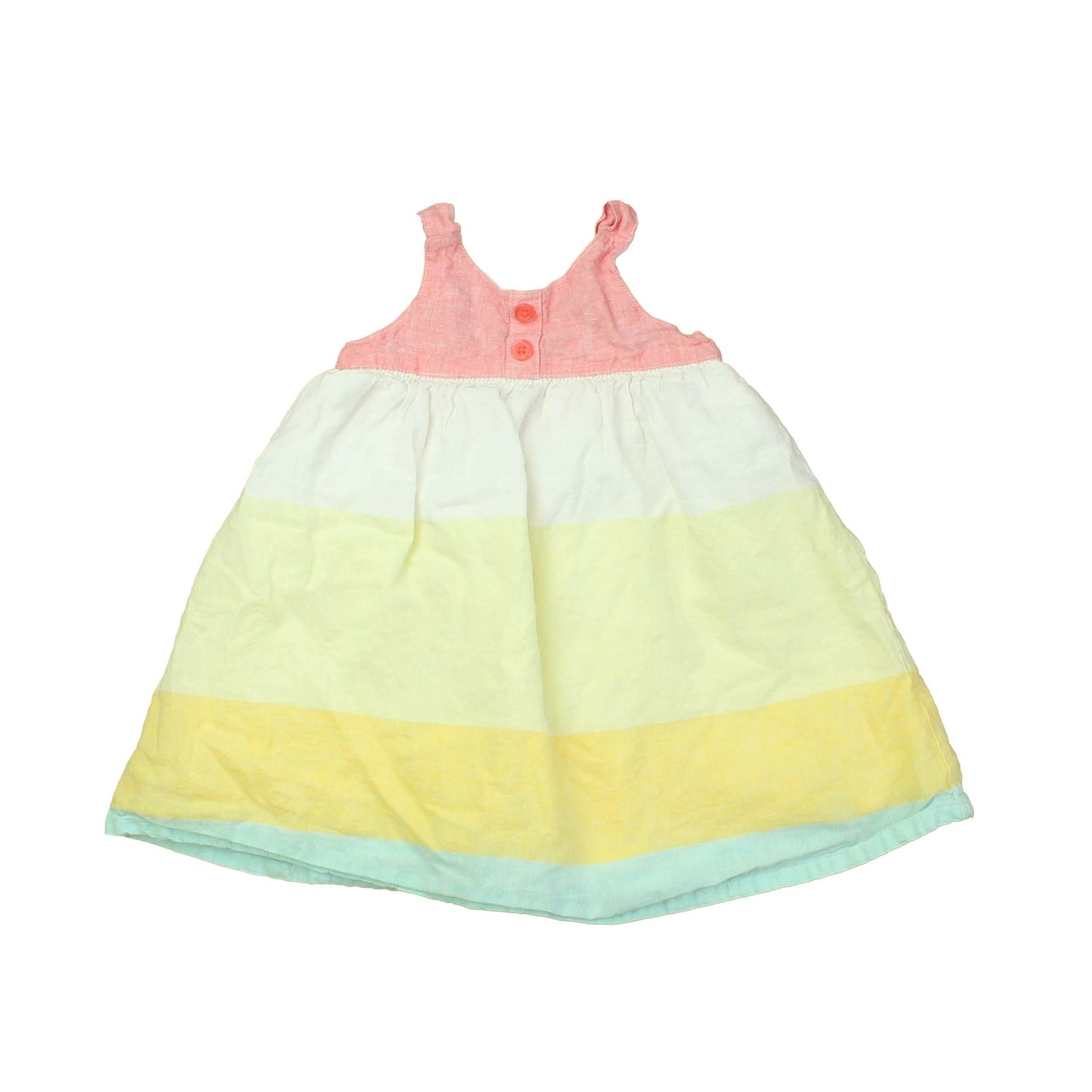 Gymboree Girls Yellow | White | Blue | Stripes | Pink Dress Size: 12-18 Months Yellow | White | Blue | Stripes | Pink