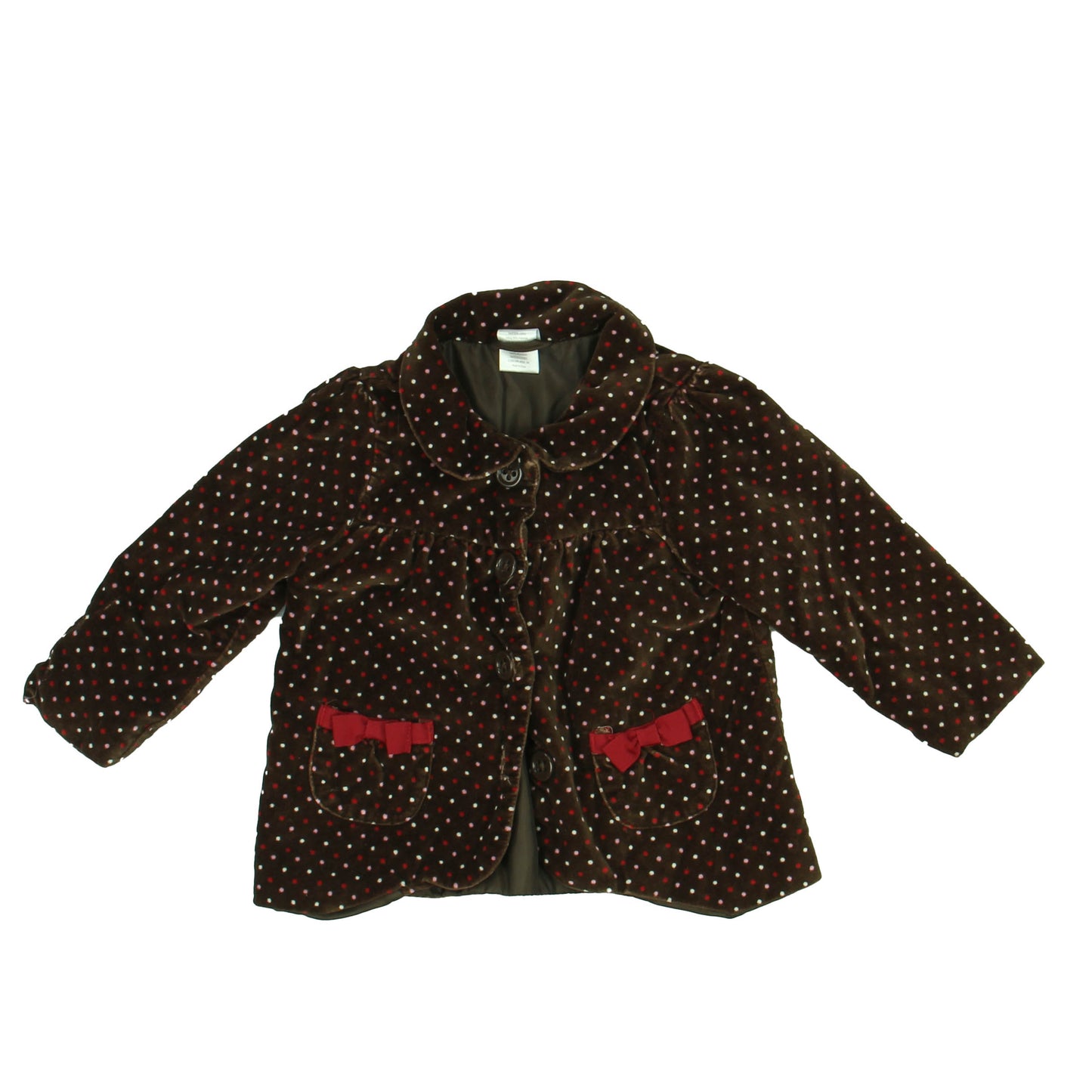 Gymboree Girls Brown | Pink | Polka Dots Jacket Size: 12-24 Months