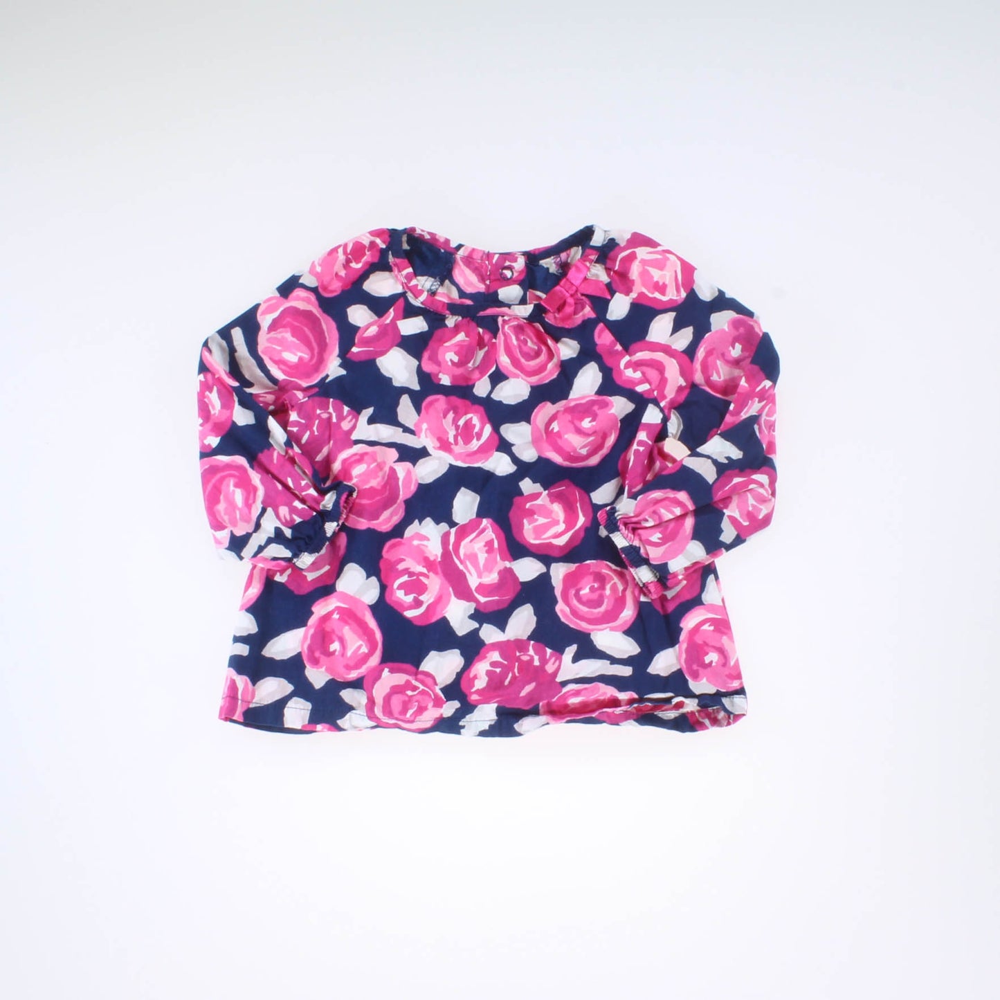 Gymboree Girls Navy | Pink Roses Dress Size: 12-18 Months Navy | Pink Roses