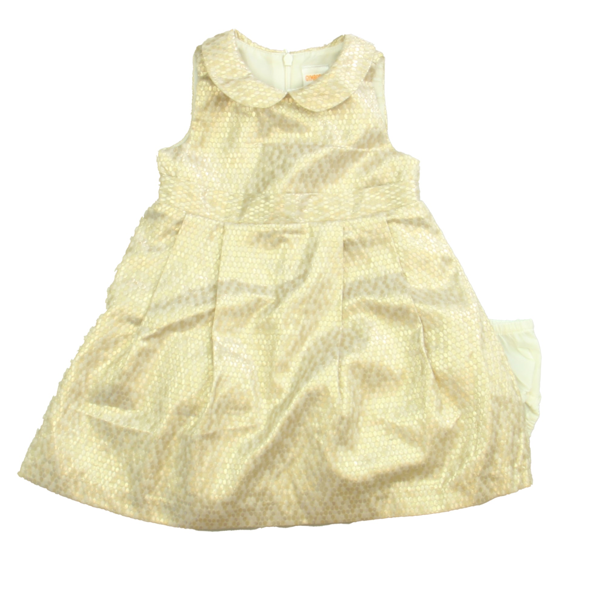 Gymboree Girls Gold | Ivory Special Occasion Dress Size: 18-24 Months Gold | Ivory