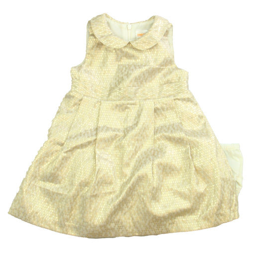 Gymboree Girls Gold | Ivory Special Occasion Dress Size: 18-24 Months Gold | Ivory