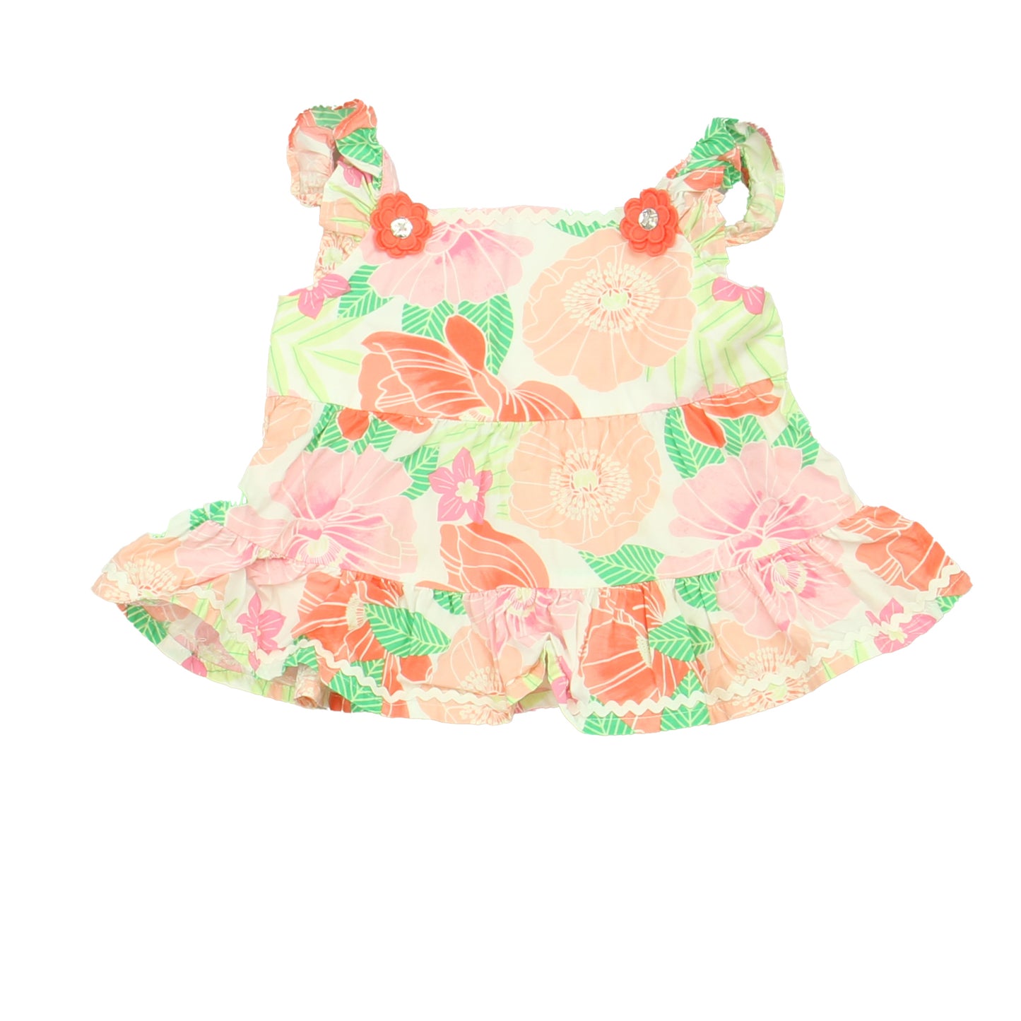 Gymboree Girls White | Pink Floral Blouse Size: 18-24 Months White | Pink Floral