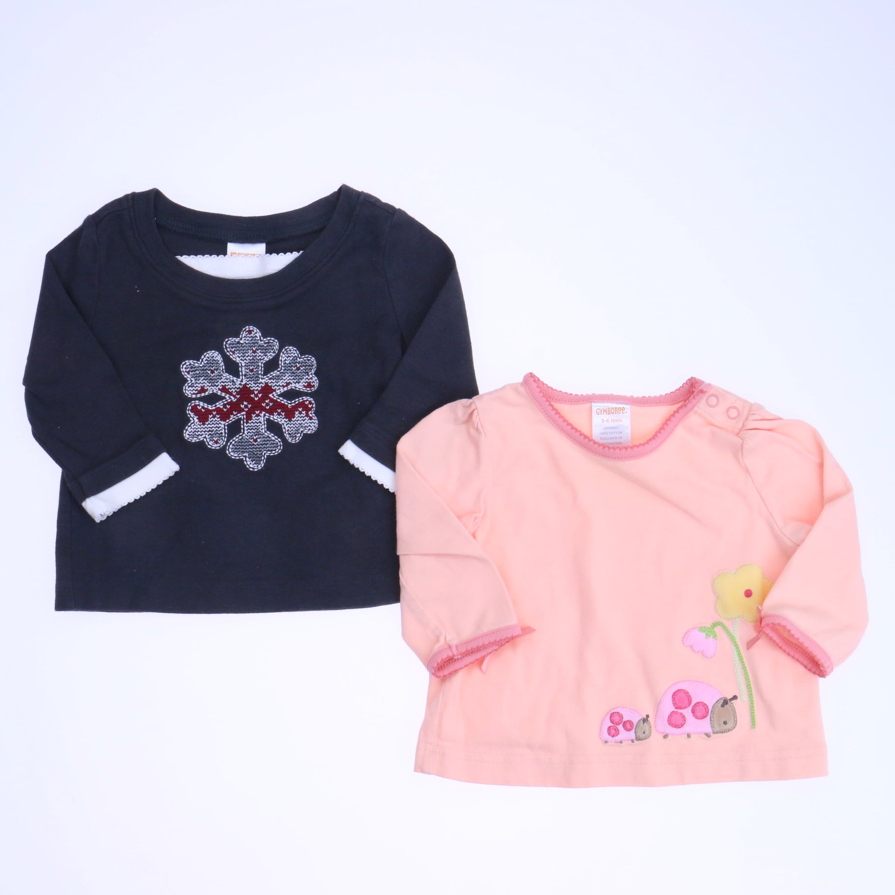 Gymboree Girls Pink | Gray Long Sleeve T-Shirt Size: 3-6 Months Pink | Gray