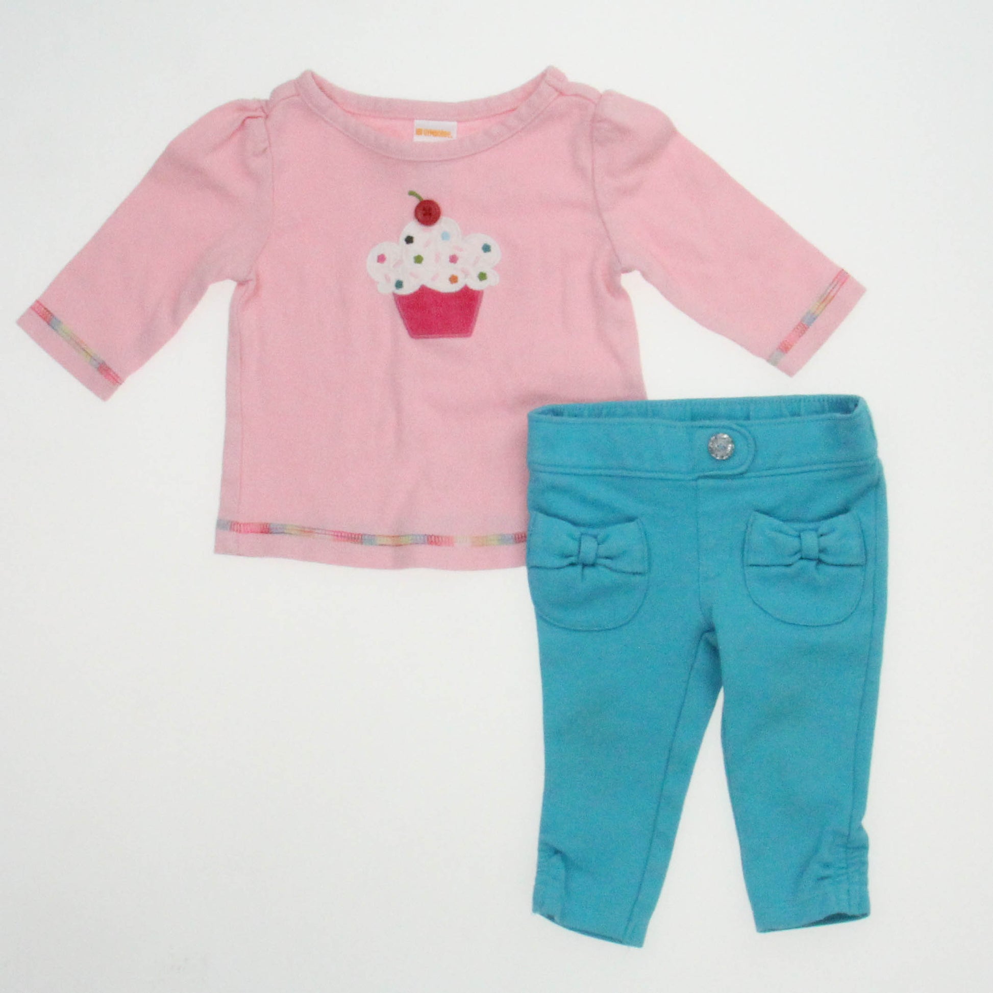 Gymboree Girls Pink | Turquoise Apparel Sets Size: 3-6 Months Pink | Turquoise