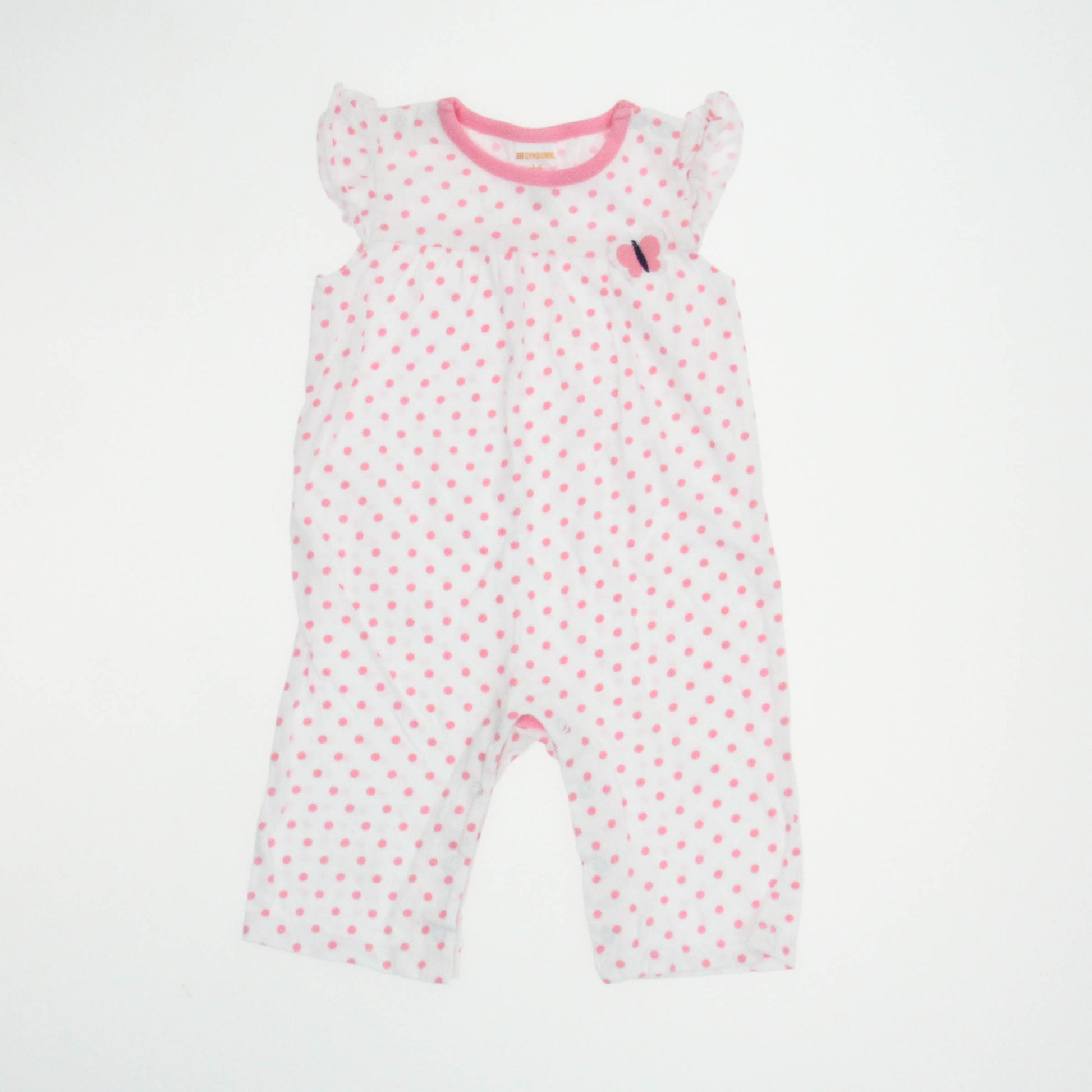 Gymboree Girls Pink | White Romper Size: 3-6 Months Pink | White