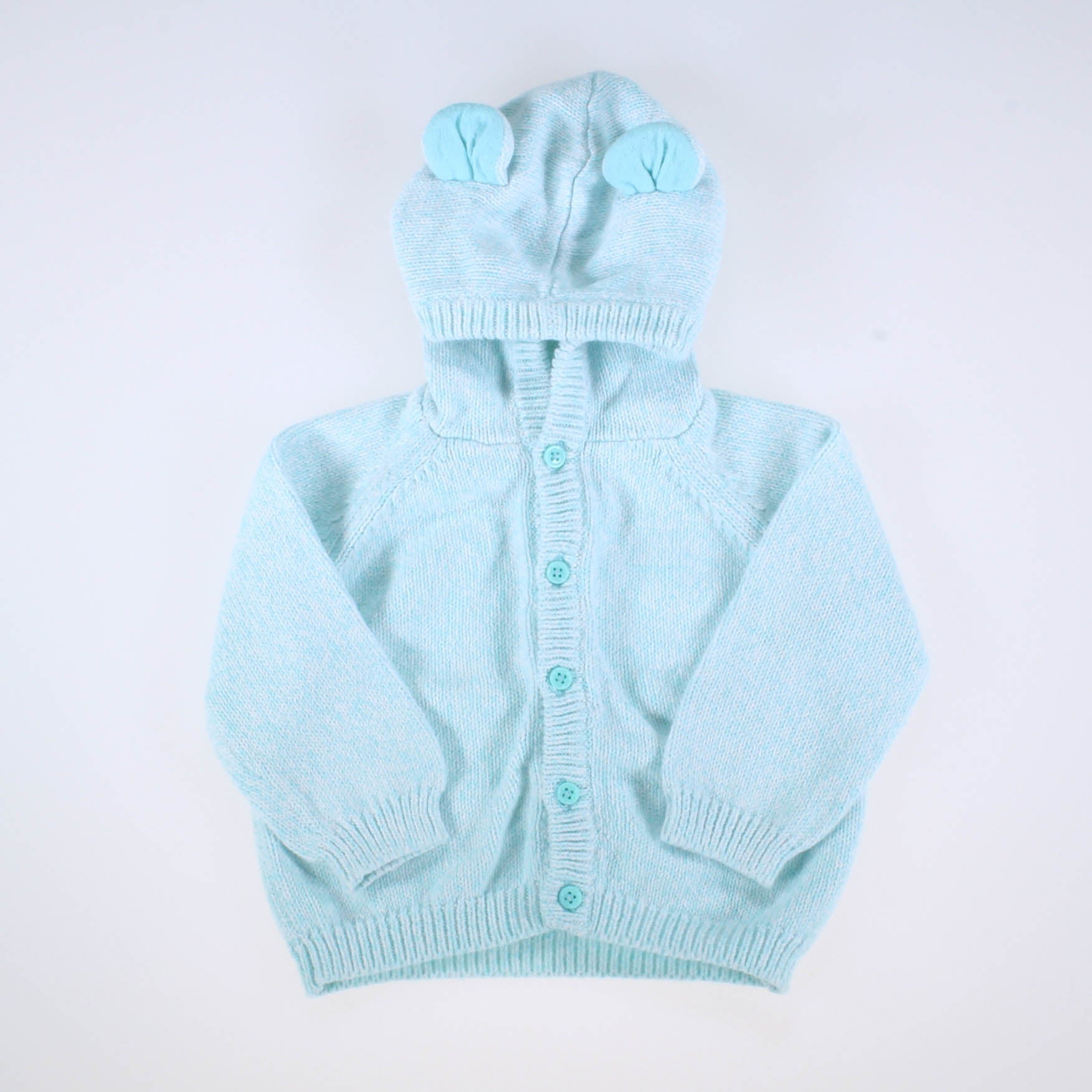 Gymboree Girls Light Blue | Bear Hoodie Cardigan Size: 3-6 Months Light Blue | Bear Hoodie