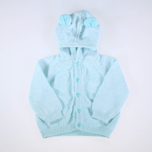 Gymboree Girls Light Blue | Bear Hoodie Cardigan Size: 3-6 Months Light Blue | Bear Hoodie
