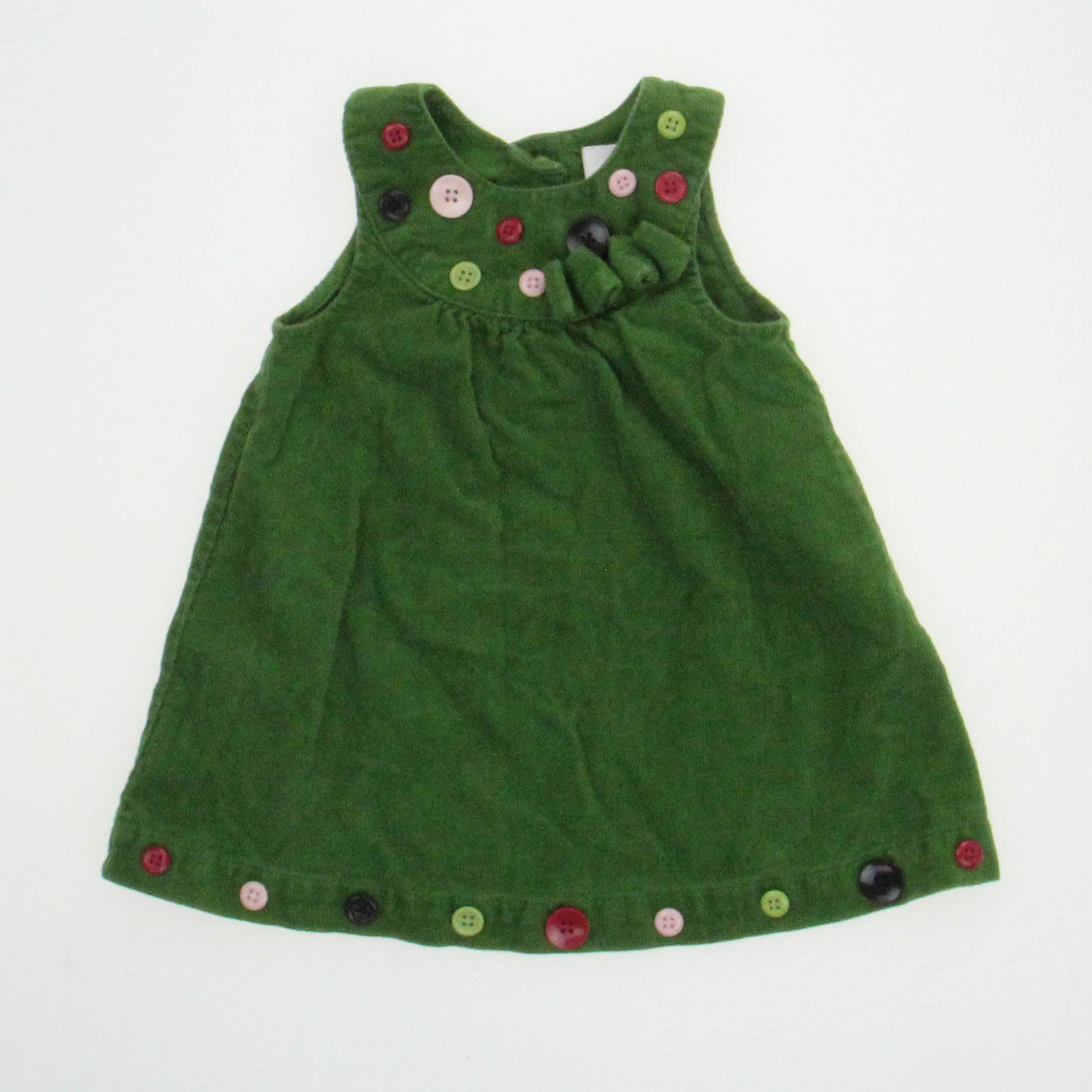 Gymboree Girls Green with Buttons Dress Size: 6-12 Months Green with Buttons