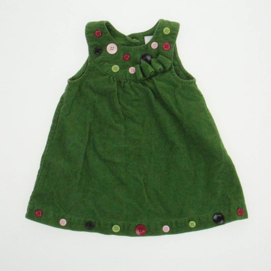 Gymboree Girls Green with Buttons Dress Size: 6-12 Months Green with Buttons