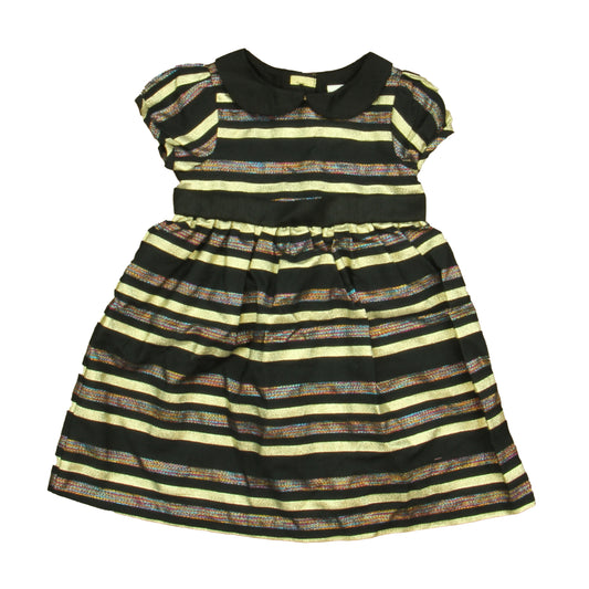 Gymboree Girls Black | Gold Dress Size: 6-12 Months Black | Gold