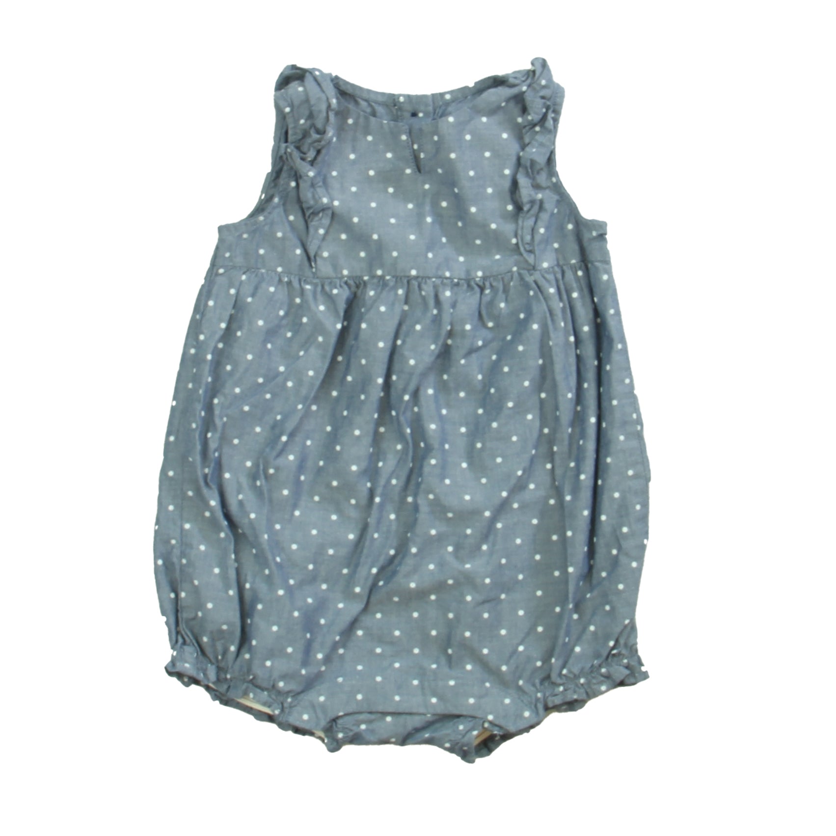 Gymboree Girls Blue | White Romper Size: 6-12 Months Blue | White