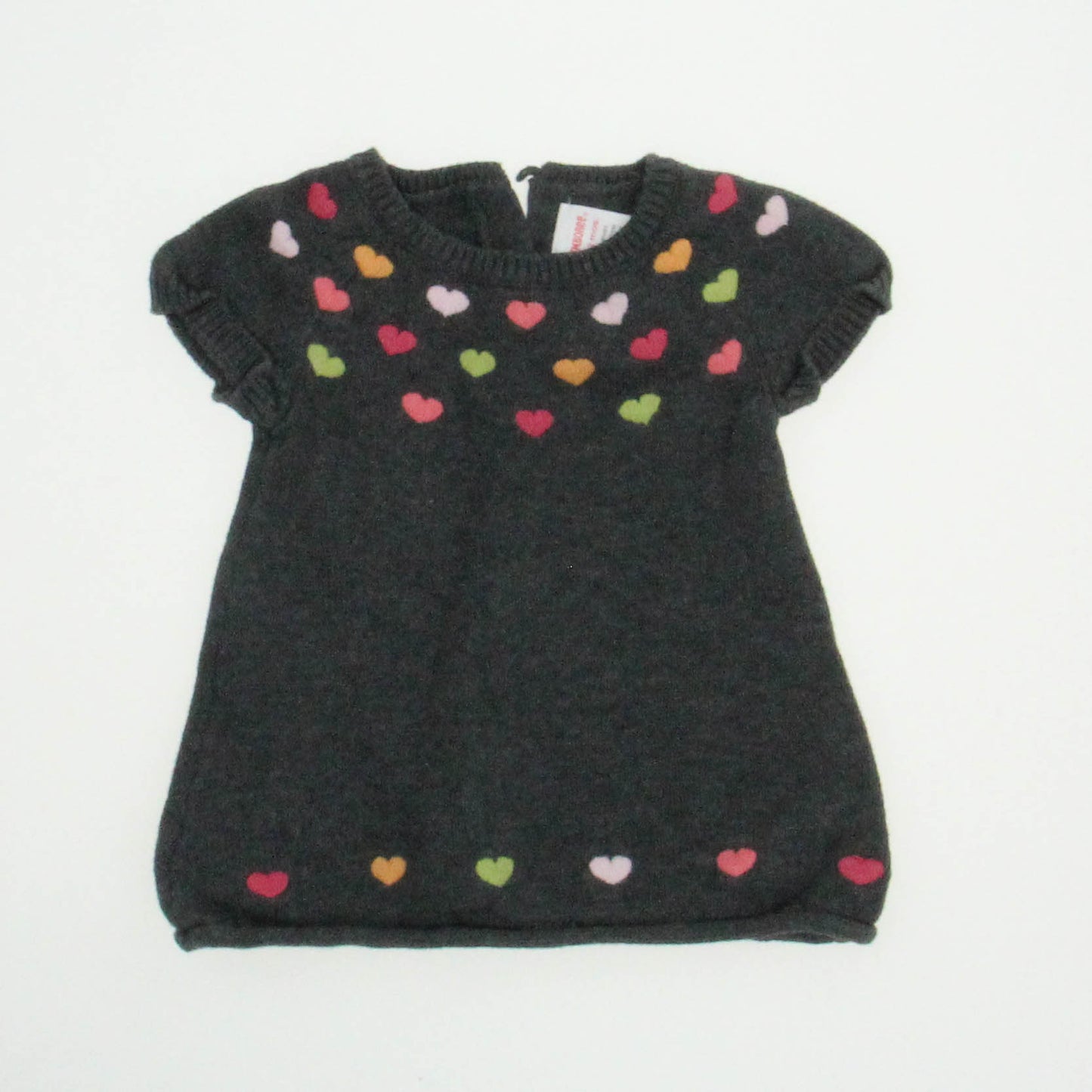 Gymboree Girls Gray Hearts Short Sleeve Shirt Size: 6-12 Months Gray Hearts