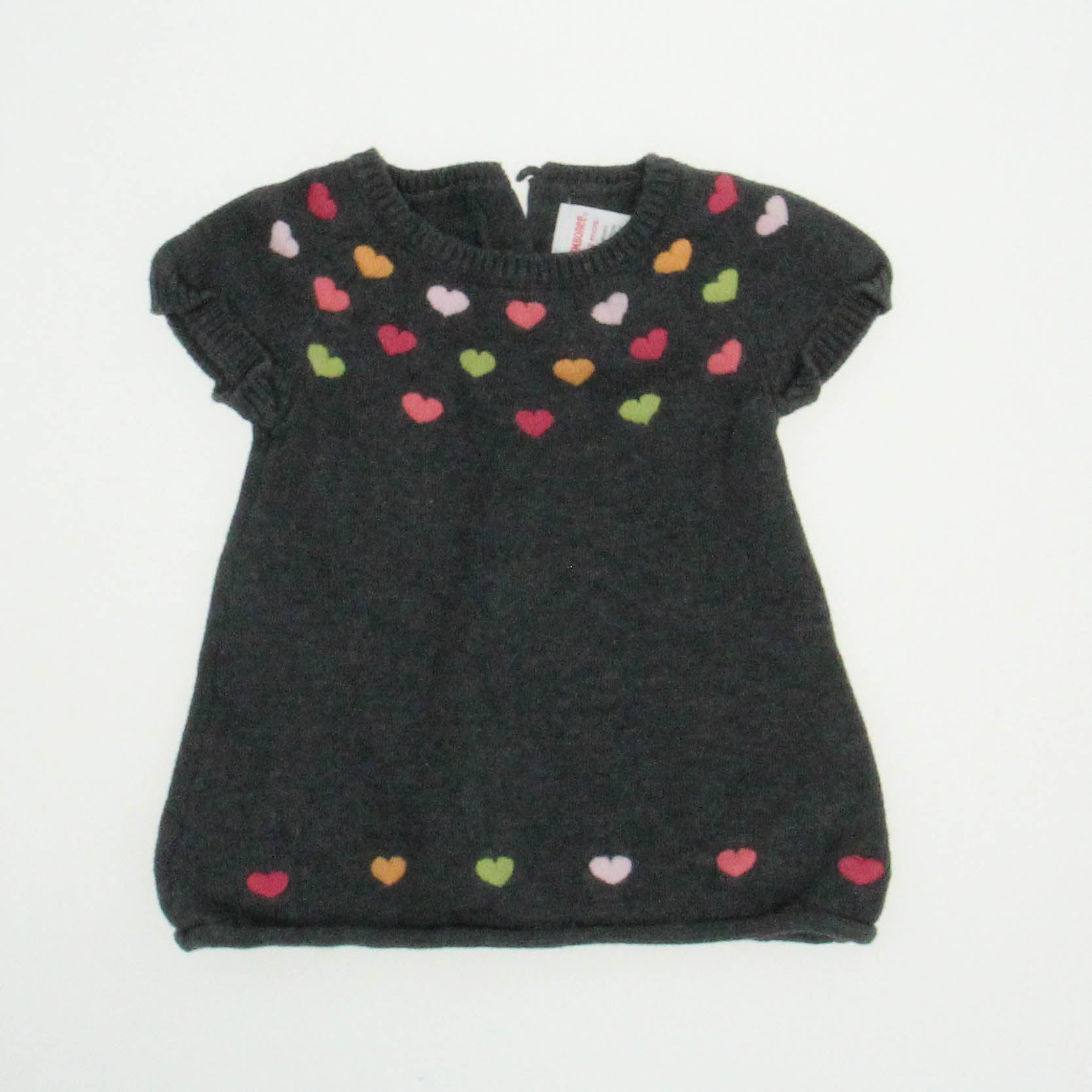 Gymboree Girls Gray Hearts Short Sleeve Shirt Size: 6-12 Months Gray Hearts