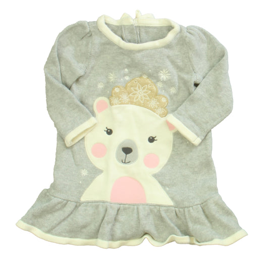 Gymboree Girls Gray | White Bear Sweater Dress Size: 6-12 Months Gray | White Bear