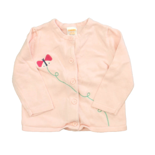 Gymboree Girls Pink Butterfly Cardigan Size: 6-12 Months Pink Butterfly