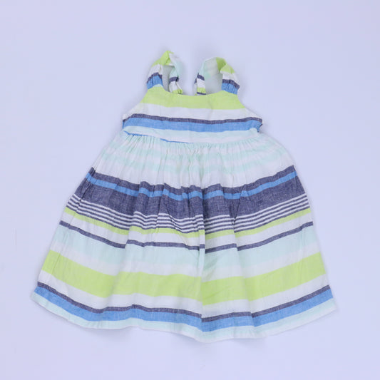 Gymboree Girls White | Blue | Green Dress Size: 6-12 Months White | Blue | Green