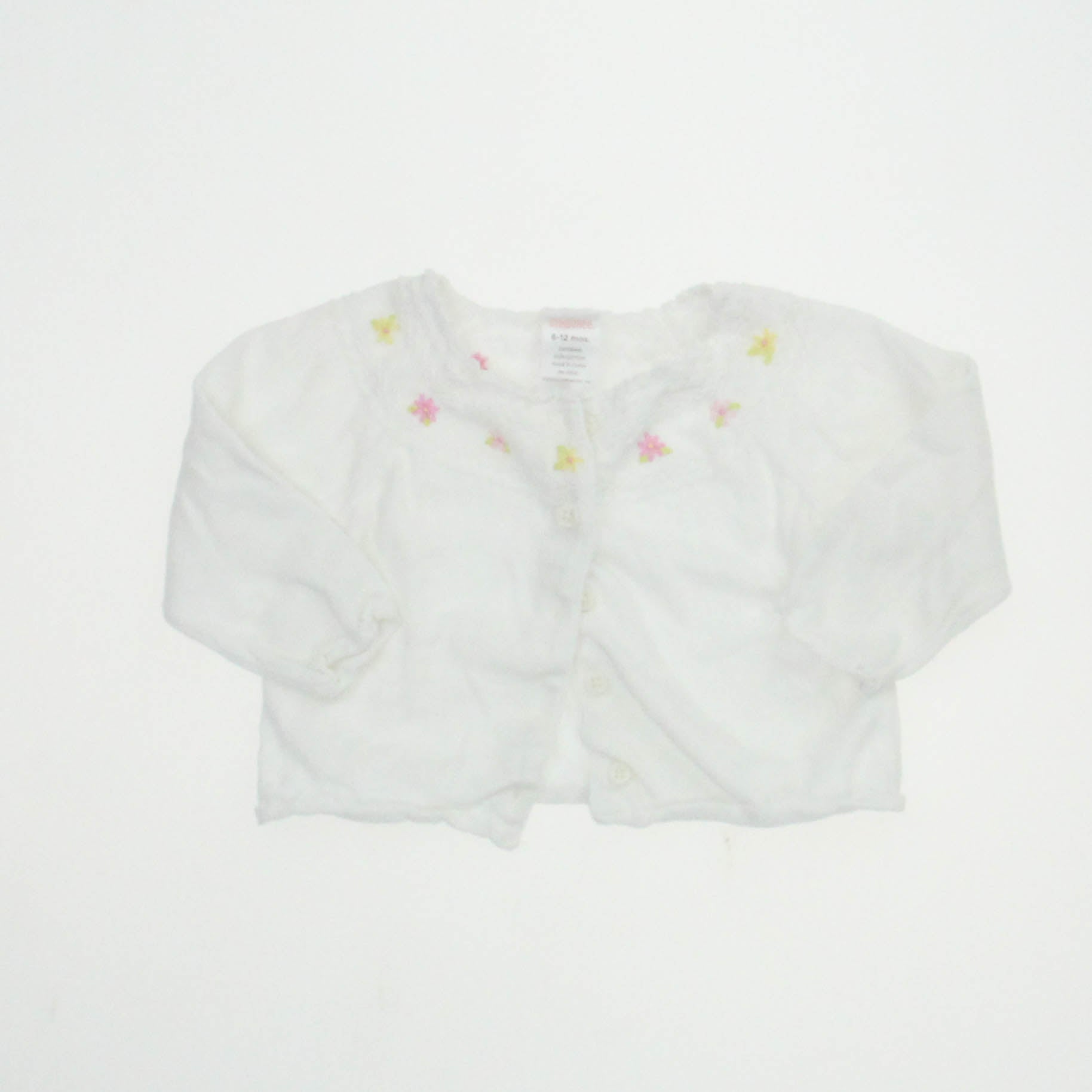 Gymboree Girls White Flowers Cardigan Size: 6-12 Months White Flowers