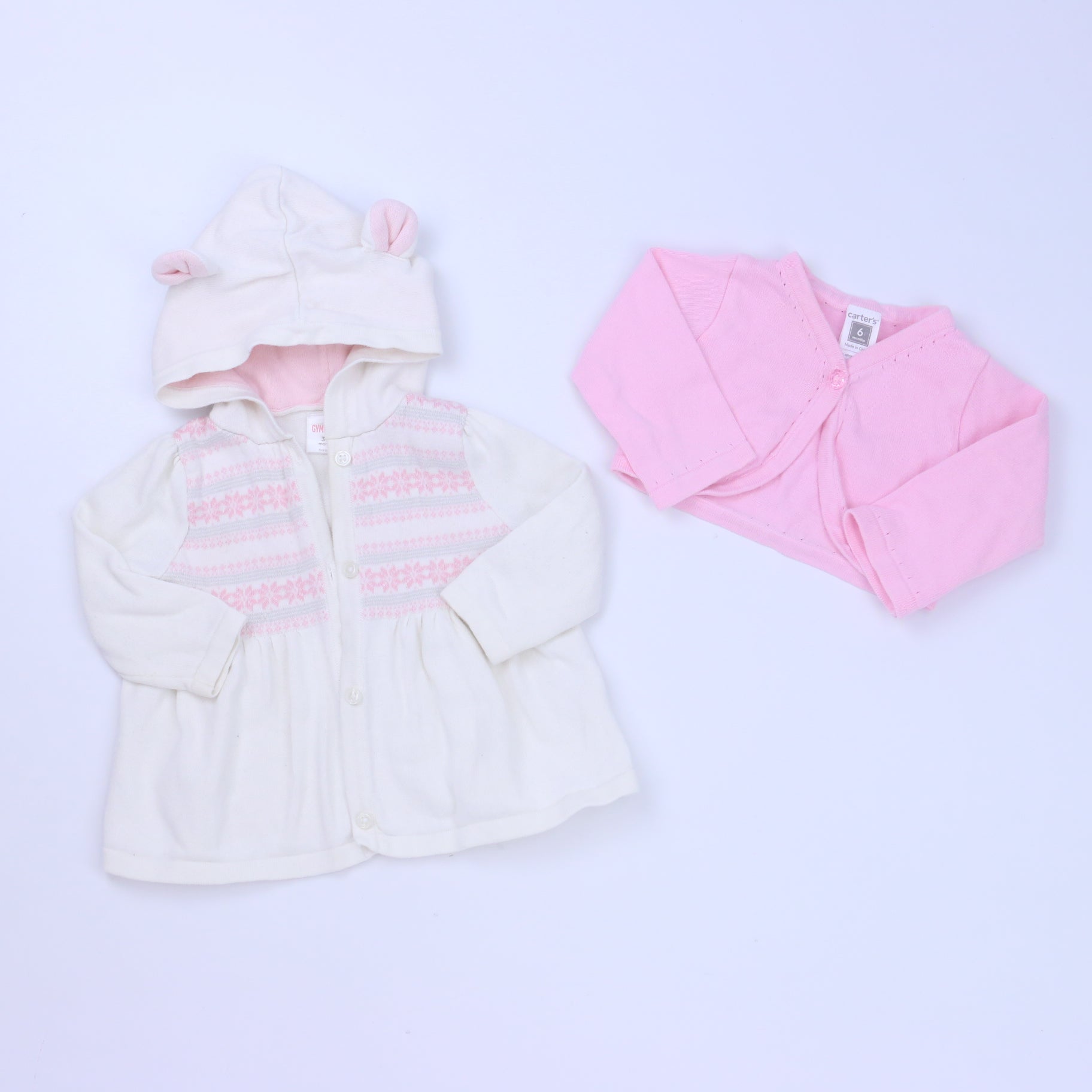 Gymboree | Carter's Girls White | Pink Cardigan Size: 3-6 Months White | Pink
