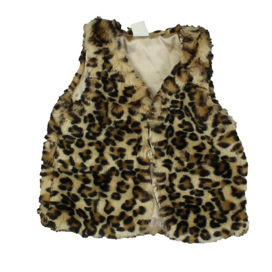 H&M Girls Animal Print | Faux Fur Vest Size: 9-12 Months Animal Print | Faux Fur