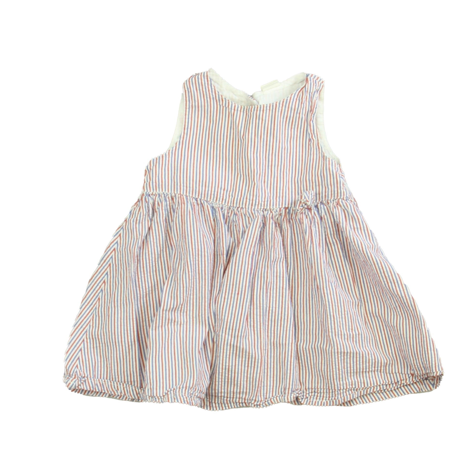 H&M Girls Red | White | Blue Dress Size: 9-12 Months Red | White | Blue
