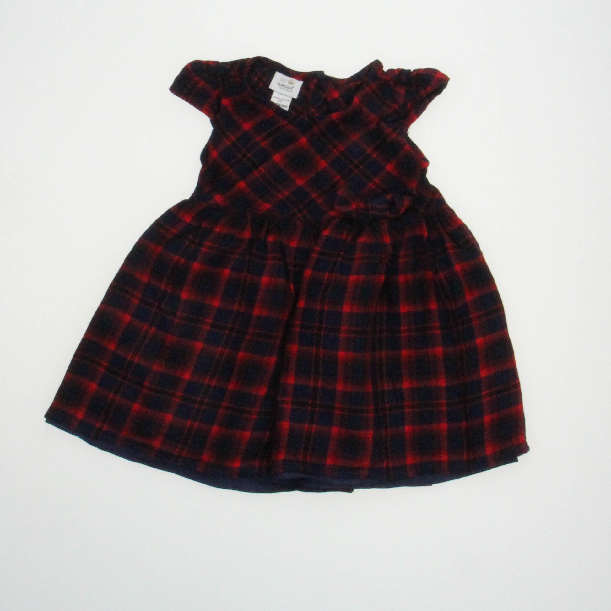 Hallmark Baby Girls Red | Blue Plaid Dress Size: 18 Months Red | Blue Plaid
