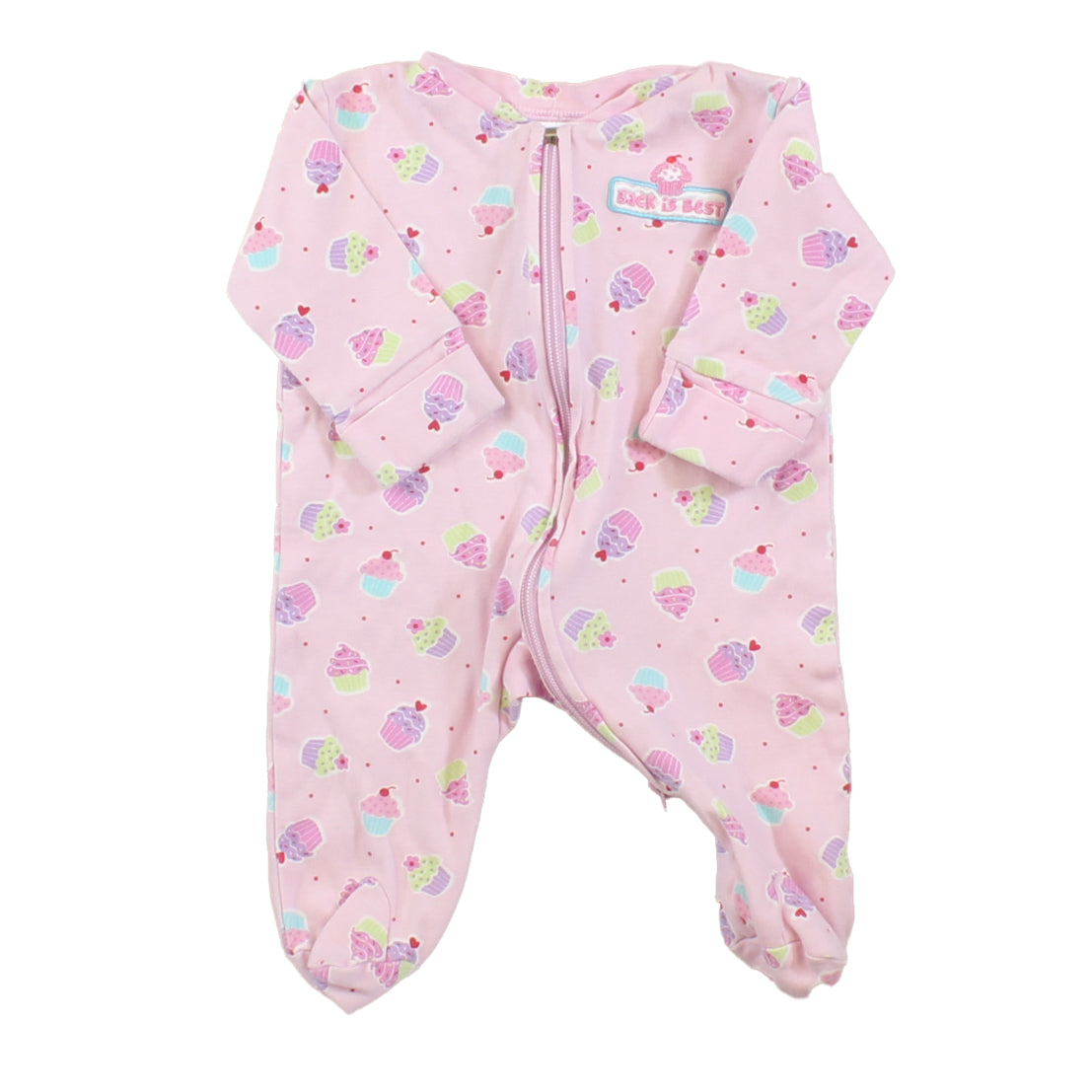 Halo Girls Pink | Cupcakes 1-piece footed Pajamas Size: New Born Pink | Cupcakes