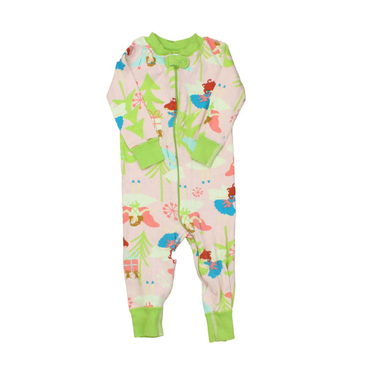 Hanna Andersson Girls Pink | Fairies 1-piece footed Pajamas Size: 6-12 Months Pink | Fairies