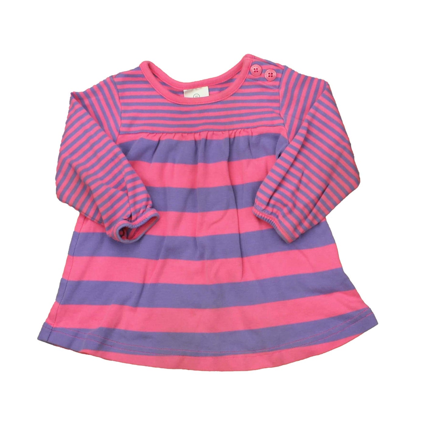 Hanna Anderson Girls Pink | Purple | Stripes Dress Size: 6-12 Months