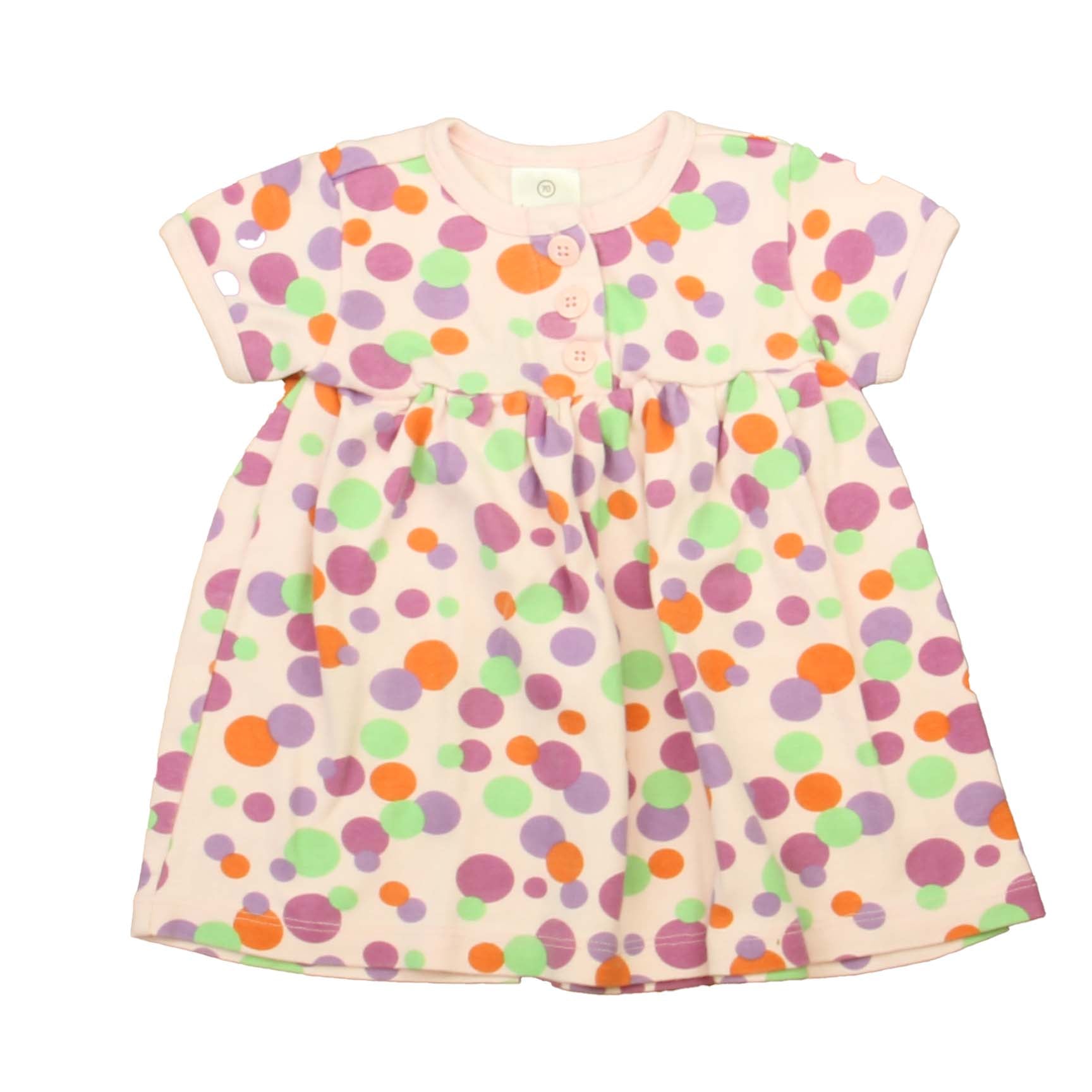 Hanna Andersson Girls Pink Polka Dots Dress Size: 6-12 Months Pink Polka Dots