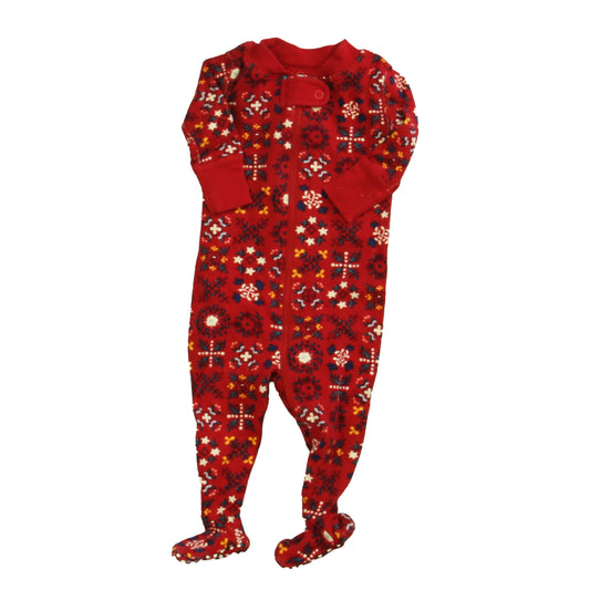 Hanna Andersson Girls Red | White | Blue 1-piece footed Pajamas Size: 0-3 Months Red | White | Blue