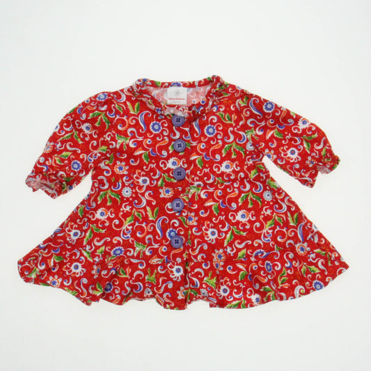 Hanna Andersson Girls Red | Floral Dress Size: 0-3 Months (50) Red | Floral